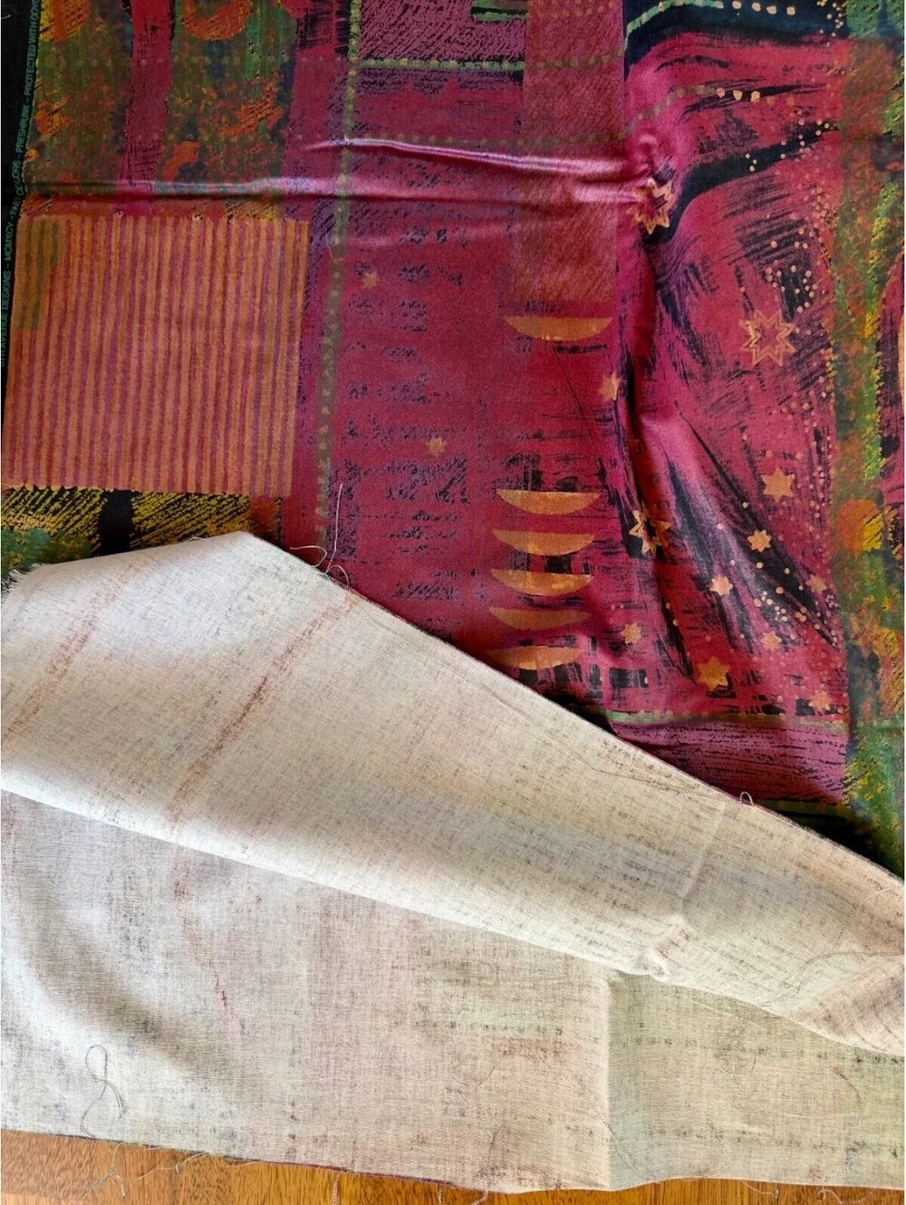 80s Regency Abstract Mod Decorator Fabric Cotton 5th Ave Designs 4.36 y x 54